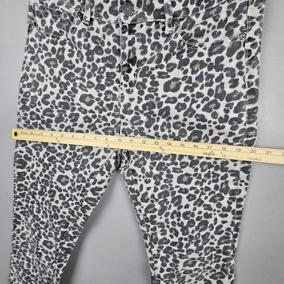 LOFT Modern Skinny Chic Classic Leopard Print Pants Black Cream Womens Size 28‎ - Picture 10 of 14
